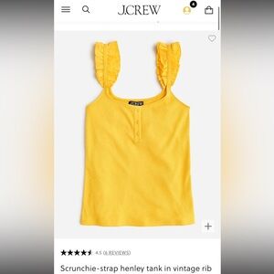 New with tag J. Crew Scrunchie Strap Henley Ribbed Tank
